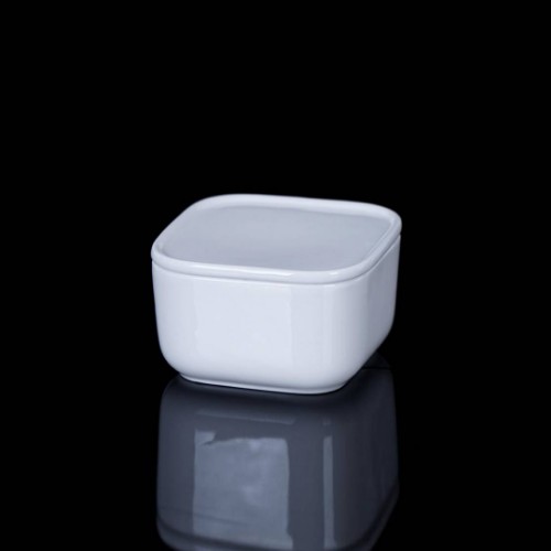 Picture of Bianco Perla Porcelain Bowl with Lid Square