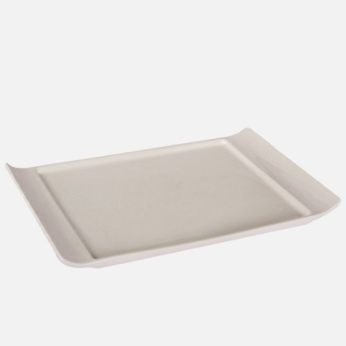 Picture of White Porcelain Orchid Rectangle Boat Plate
