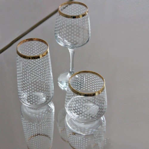 Picture of Snowflake Crystal Glasses Set of 18 Pieces