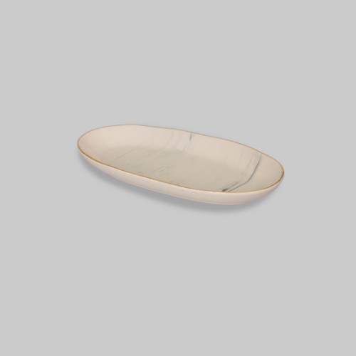 Picture of Marmo Marble Pattern Boat 13x26cm - Gilded