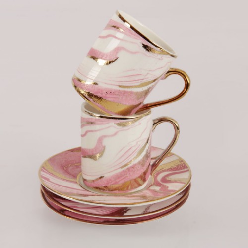 Picture of Victoria Ocean Porcelain Turkish Coffee Set - Pink