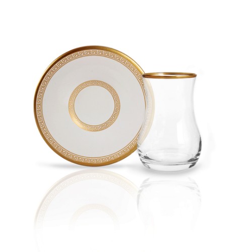 Picture of Hermel Tea Glasses Set of 12 - White