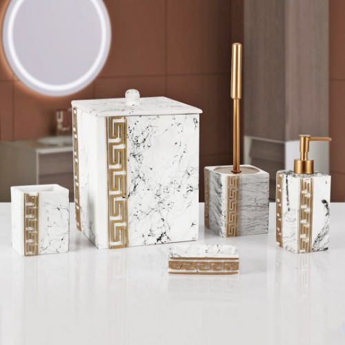 Picture of Marble Bathroom Accessories Set of 5 - White