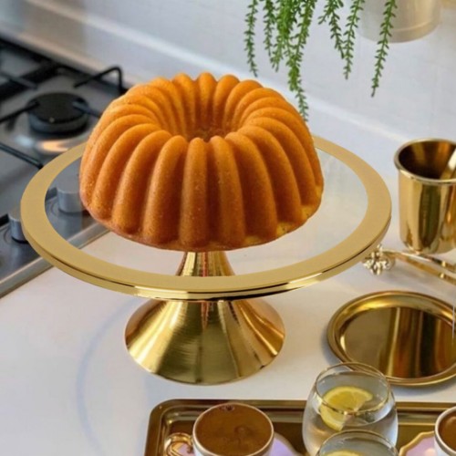 Thick Cake and Pastry Stand 30cm - Gold 