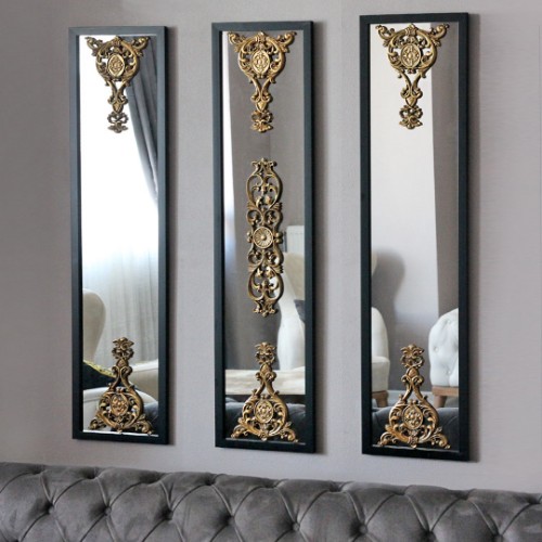 Picture of Lidyana Wall Mirror Set of 3 - Black