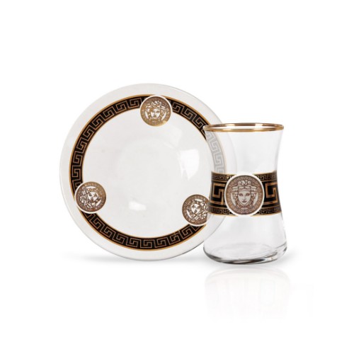 Picture of Hermel Gilded Tea Glasses Set of 12 - White 