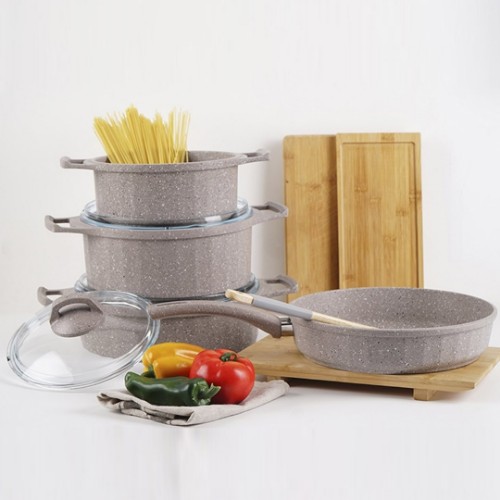 Picture of Casting Nonstick Cookware Set 7 Pieces - Cappuccino