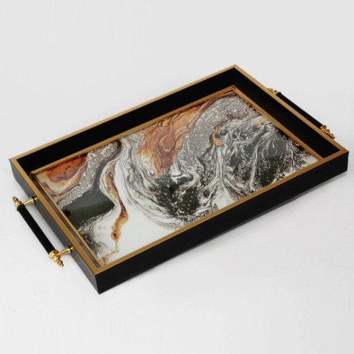 Picture of Courtly Black Tray- MT2008-2