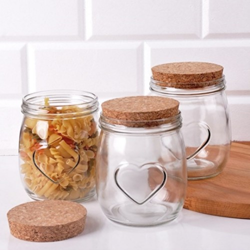 Picture of Heart With Mushroom Cap Jar Set of 3 Small Size