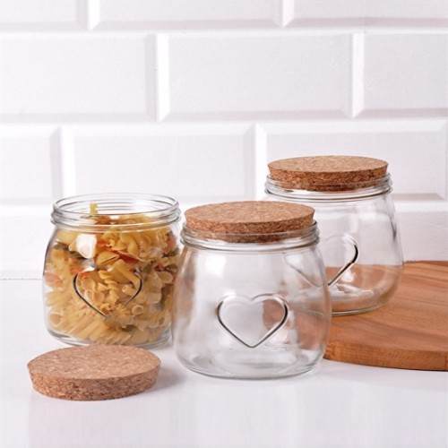 Picture of Heart With Mushroom Cap Jar Set of 3 Mini Size