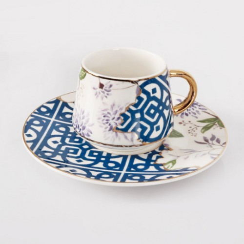 Picture of Garden Porcelain Turkish Coffee Set - Dark Blue