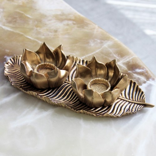 Lotus Candle Holder - Gold