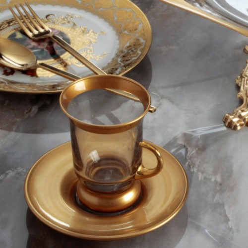Picture of Gold Gilded Tea Glasses Set of 12
