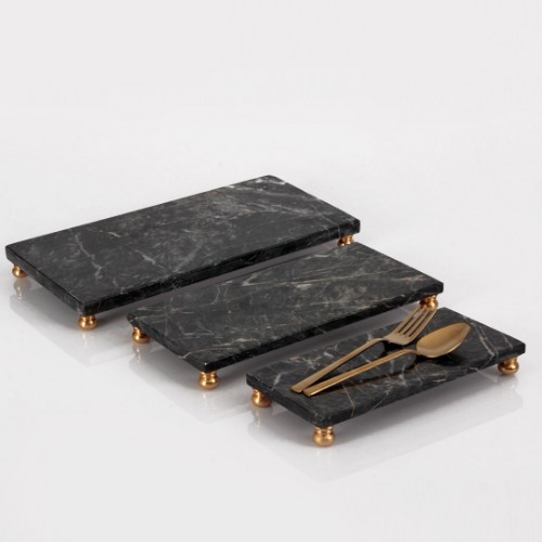 Picture of Quarry Black Marble Serving Tray Set of 3