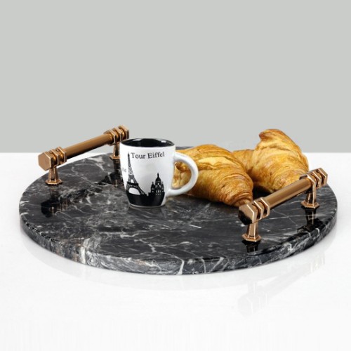 Picture of Quarry Black Marble Serving Tray Round
