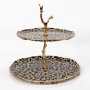 Picture of Leopard Salmon  Double Layer Serving Stand