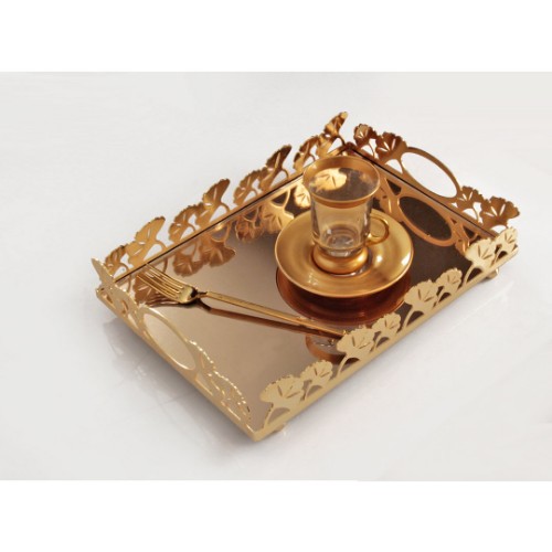 Picture of Clover Rectangle Tray Small Size - Gold