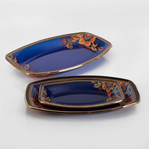 Picture of Lorena Oval Plate Set of 3 - Dark Blue