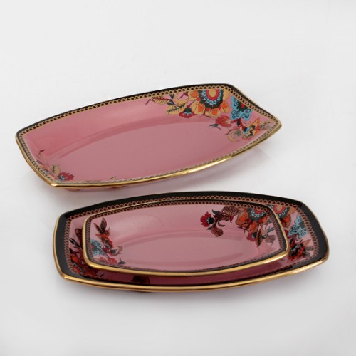 Picture of Lorena Oval Plate Set of 3 - Pink