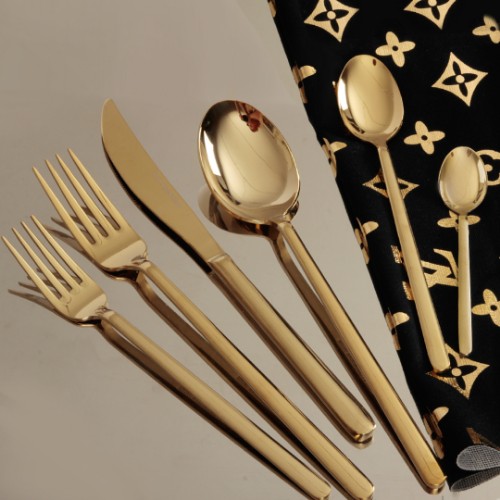 Resim Royal Mademoiselle Vogue 36 Parça Kaşık Çatal Bıçak Takımı - Gold