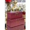 Picture of Hermes Decorative Box Leather Set of 2 Patterned Big Size - Claret Red 