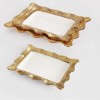 Picture of Ruche Serving Rectangle Plate Set of 3 - Gold