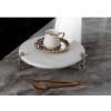 Picture of Jaguar White Marble Serving Plate Round Small Size - Silver 