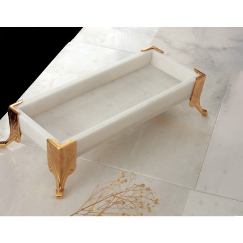 Picture of Quarry White Marble Serving Plate Rectangle 26,5x11 cm
