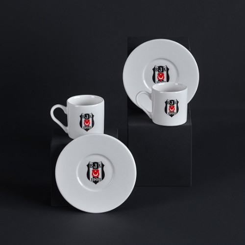 Resim Neva Beşiktaş Lisanslı Arma Logo 2'li Kahve Fincan Takımı