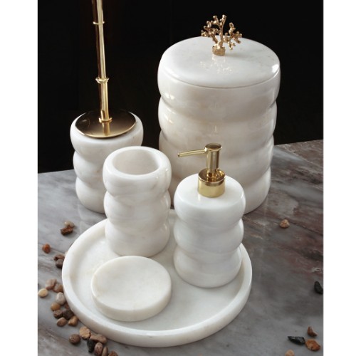 Picture of Arch Coral Bathroom Accessories Set of 6 - Gold