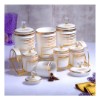 Picture of White Gold Metal Covering Porcelain Spice Set of 7
