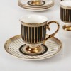 Picture of Lima Porcelain Turkish Coffee Set of 6 - Black