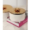 Picture of Pierre Lotus White Marble Box With Lid - 17x9 cm