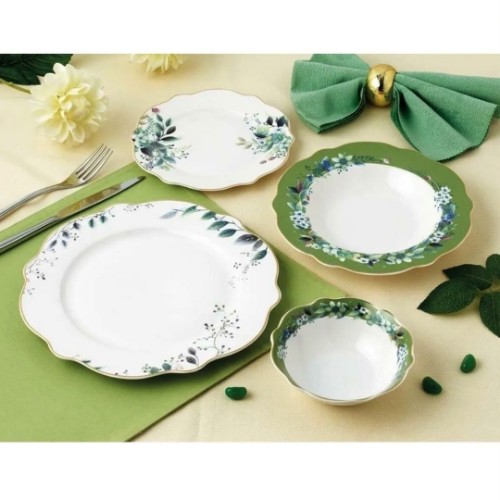 Picture of Green Garden 24 Pieces Bone Porcelain Dinnerware Set
