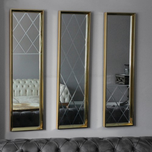 Picture of Mira Wall Mirror Set of 3 - Gold