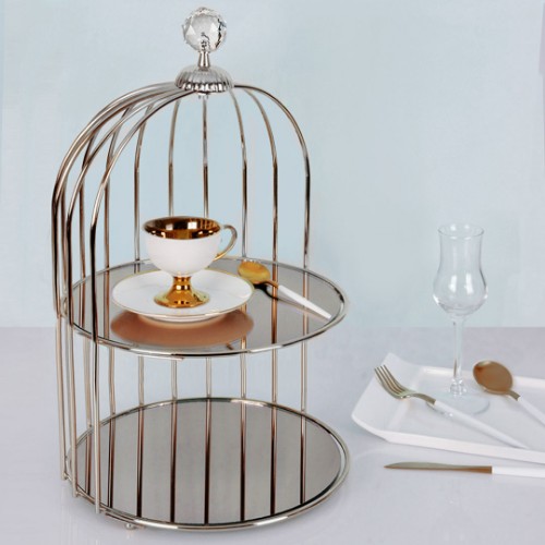 Cage Cookie Stand 2 Floors - Silver 