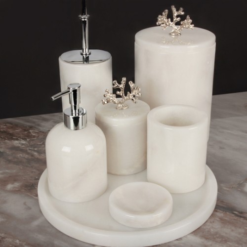 Picture of Even Coral Bathroom Accessories Set of 7 - Silver