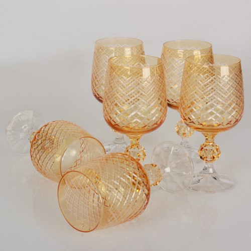 Picture of Sterna Verşan Crystal Water Glasses Set of 6 230 ml - Honey