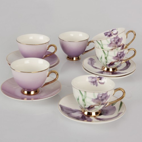 Picture of Orchid Flower Porcelain Turkish Coffee Set of 6