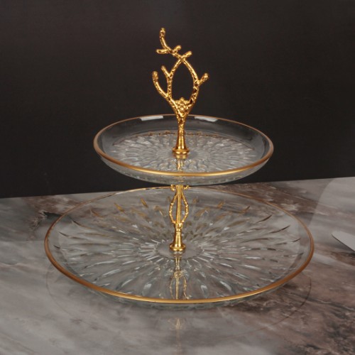 Picture of Arya 2 Tier Presentation Plate - Gold