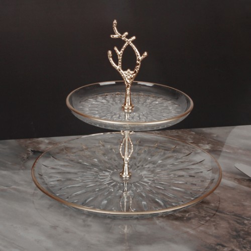 Picture of Arya 2 Tier Presentation Plate - Silver