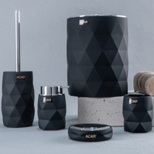 Picture of Aria Diamond Bathroom Accessories Set of 5 - Black