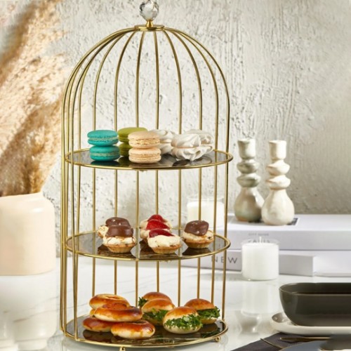 Picture of Cage Cookie Stand 3 Floors - Gold
